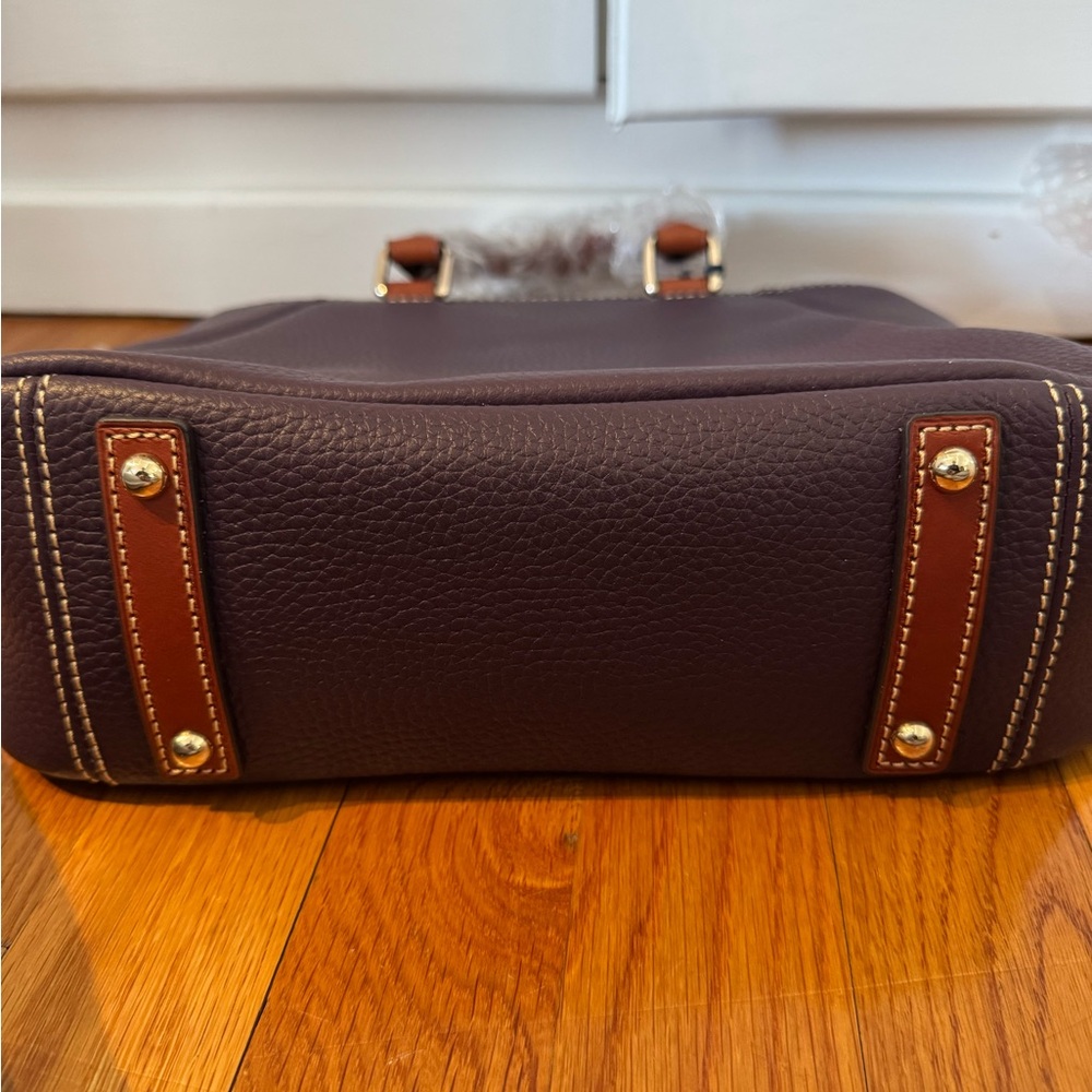 NWT Dooney & Bourke Small Zip Top Leather Bag - Purple Plum - Ships fast! - Picture 6 of 11